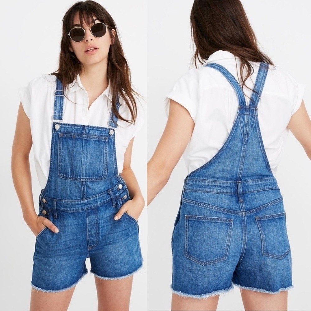 Madewell Adirondack Short Overalls in Denville Wash size XS